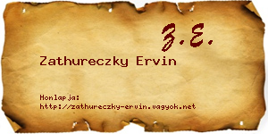Zathureczky Ervin névjegykártya