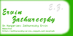 ervin zathureczky business card